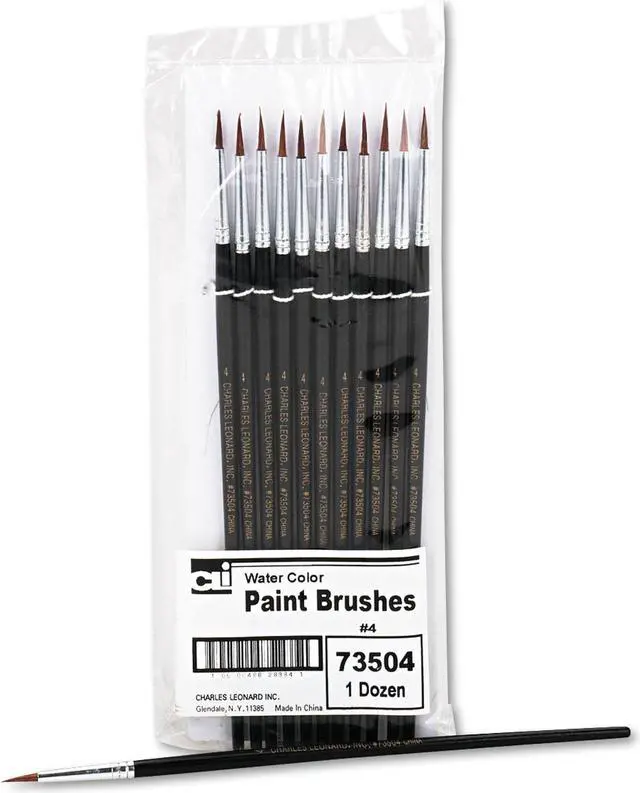 Alt view image 5 of 5 - Artist Brush, Size 4, Camel Hair, Round, 12/Pack