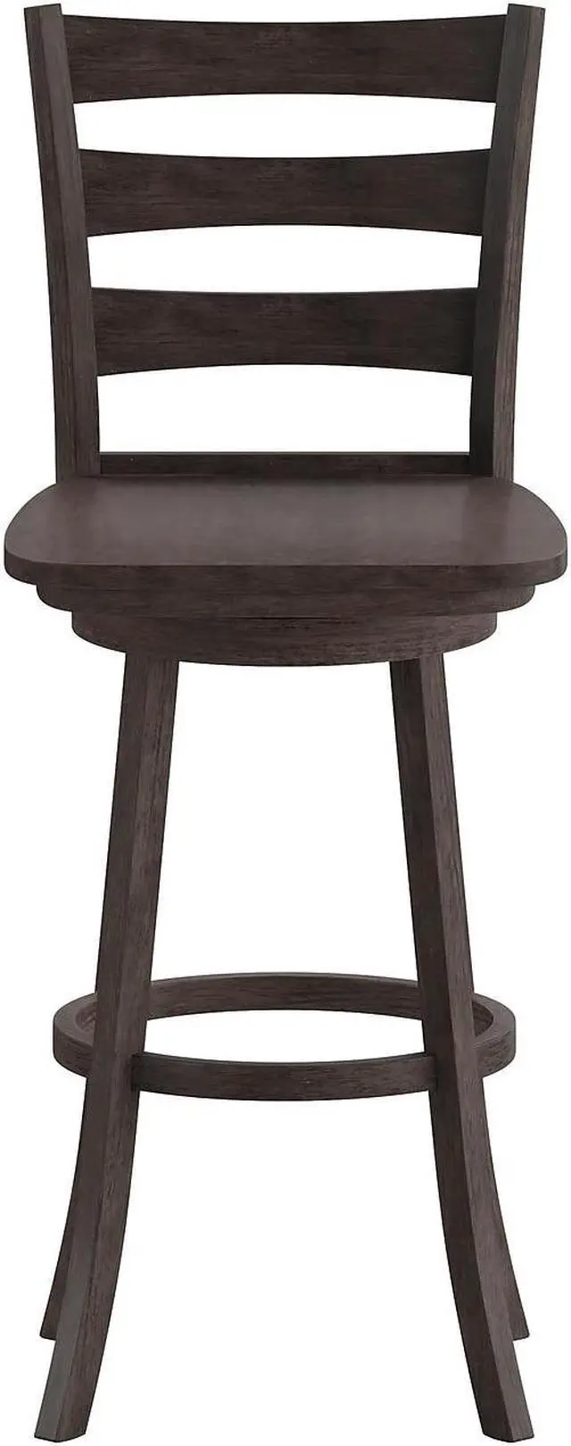 Alt view image 7 of 14 - Flash Furniture Liesel Classic Solid Wood Ladder Back Barstool Gray Wash Walnut (ESUN31WS29GY)