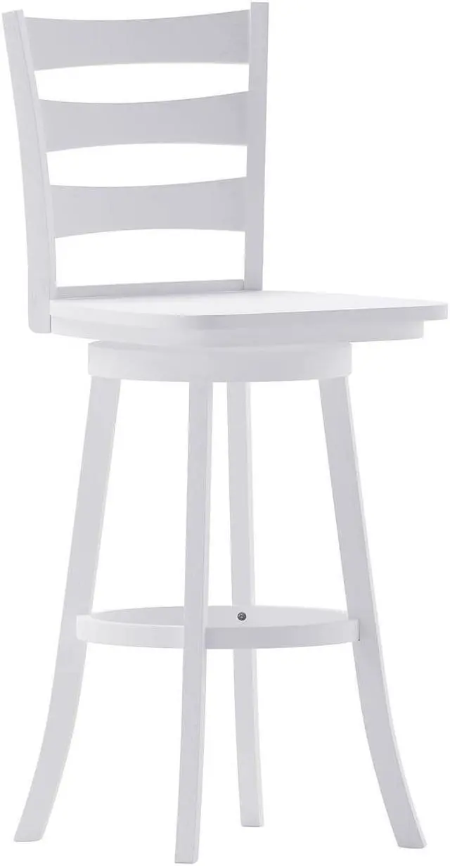 Main image of Flash Furniture Liesel Classic Solid Wood Ladder Back Barstool Antique White Wash (ESUN31WS29WH)