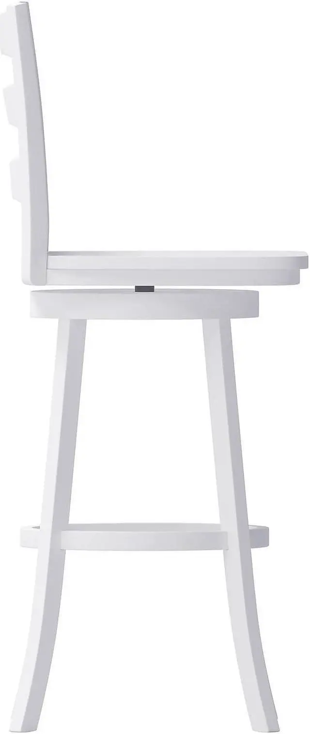 Alt view image 6 of 14 - Flash Furniture Liesel Classic Solid Wood Ladder Back Barstool Antique White Wash (ESUN31WS29WH)