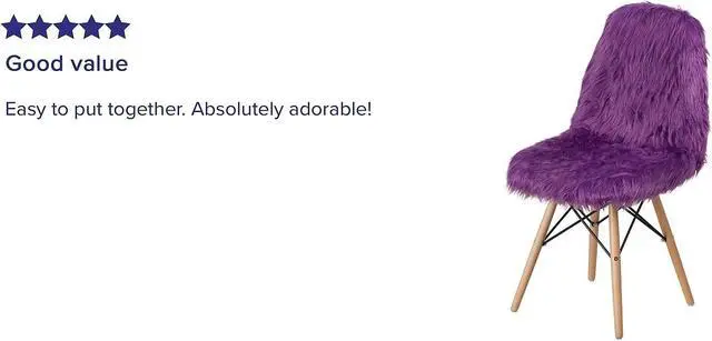 Alt view image 4 of 14 - Flash Furniture Faux Fur Purple Shaggy Chair (4DL15)