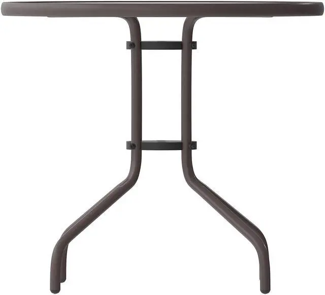 Alt view image 7 of 14 - Flash Furniture Bellamy Round Tempered Glass and Metal Table 31.5" Bronze (TLH0702BZ)