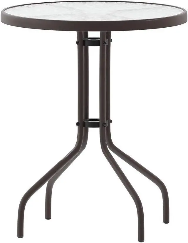 Main image of Flash Furniture Bellamy Round Tempered Glass and Metal Table 23.75" Bronze (TLH0701BZ)