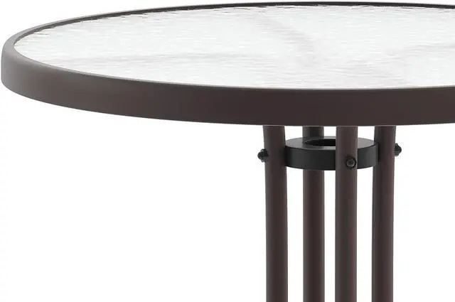 Alt view image 6 of 14 - Flash Furniture Bellamy Round Tempered Glass and Metal Table 23.75" Bronze (TLH0701BZ)