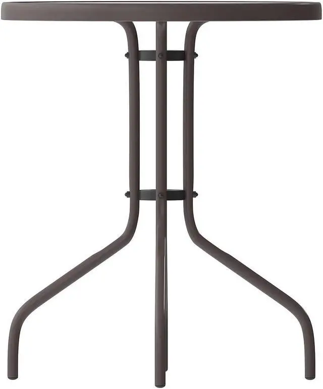 Alt view image 7 of 14 - Flash Furniture Bellamy Round Tempered Glass and Metal Table 23.75" Bronze (TLH0701BZ)