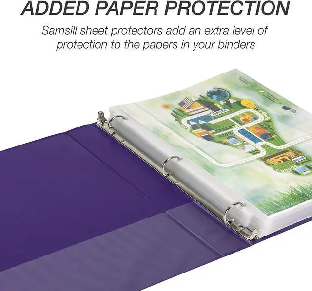 Alt view image 8 of 8 - Samsill Earth's Choice Plant-Based Durable Binders 3 Round Ring Assorted Color 4 Pack (MP48639)