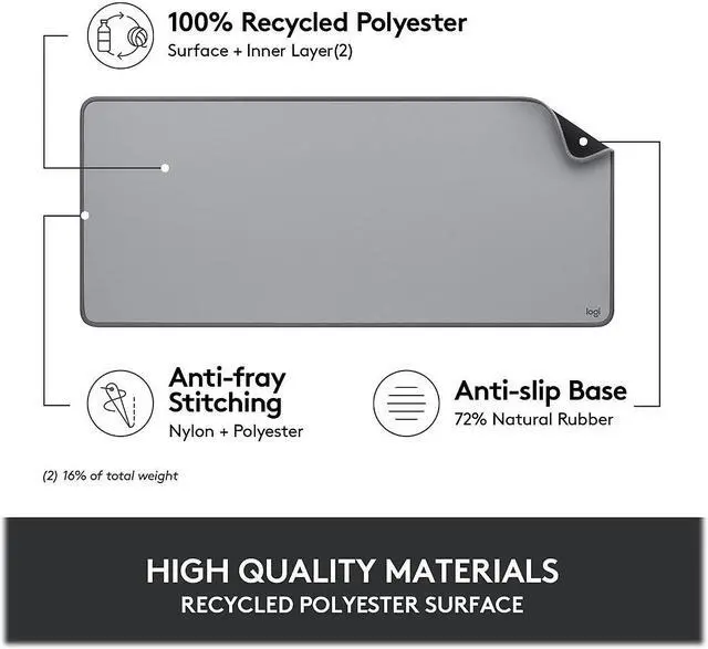 Alt view image 9 of 20 - Logitech Desk Mat - Desktop - Mid Gray