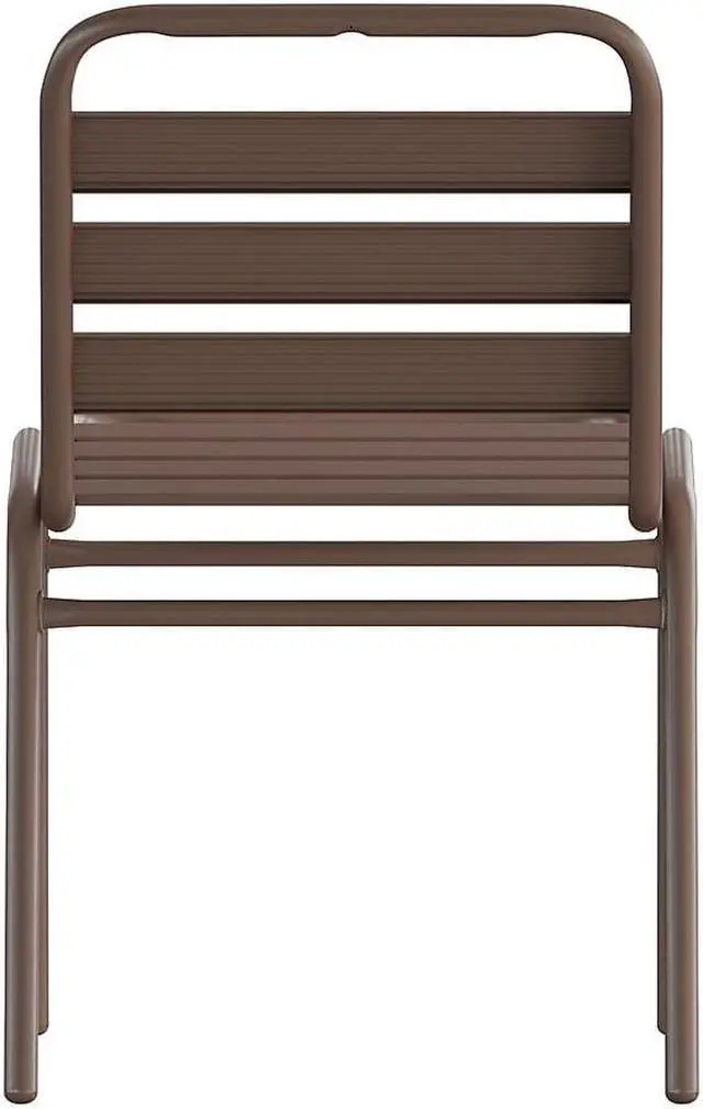 Alt view image 15 of 20 - Commercial Grade 30" High Orange Metal Indoor-Outdoor Barstool with Vertical Slat Back