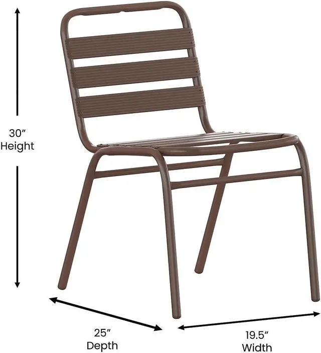 Alt view image 14 of 20 - Commercial Grade 30" High Orange Metal Indoor-Outdoor Barstool with Vertical Slat Back