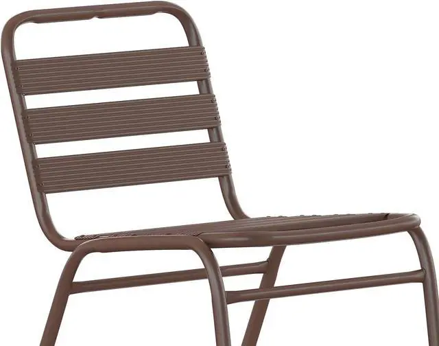 Alt view image 16 of 20 - Commercial Grade 30" High Orange Metal Indoor-Outdoor Barstool with Vertical Slat Back