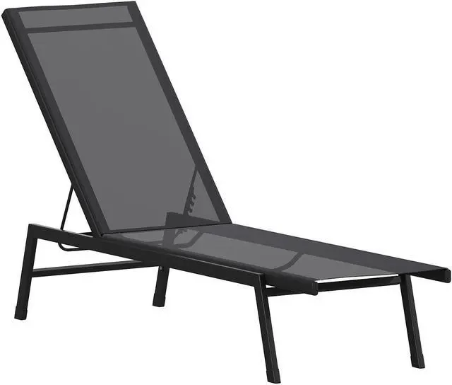 Main image of Flash Furniture Brazos Adjustable Chaise Lounge Chair Black (JJLC326BKBK)