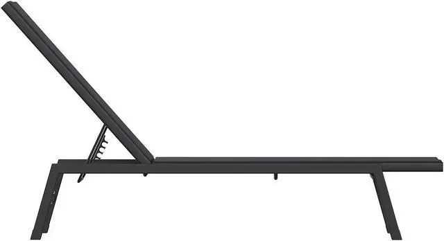 Alt view image 7 of 14 - Flash Furniture Brazos Adjustable Chaise Lounge Chair Black (JJLC326BKBK)
