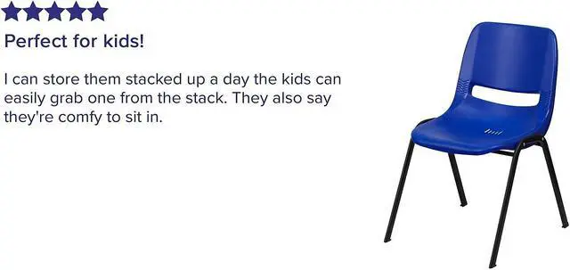 Alt view image 5 of 14 - Flash Furniture HERCULES Series Plastic Shell Stack Chair Blue 5 Pack (5RUTEO1BL)