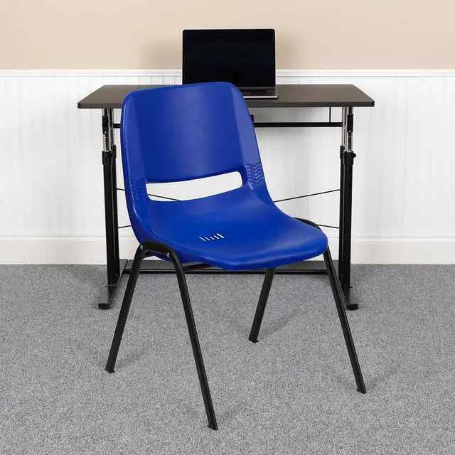 Alt view image 2 of 14 - Flash Furniture HERCULES Series Plastic Shell Stack Chair Blue 5 Pack (5RUTEO1BL)