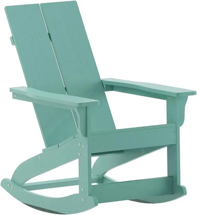 Main image of Flash Furniture Finn Adirondack Rocking Chair Sea Foam (JJC14709SFM)