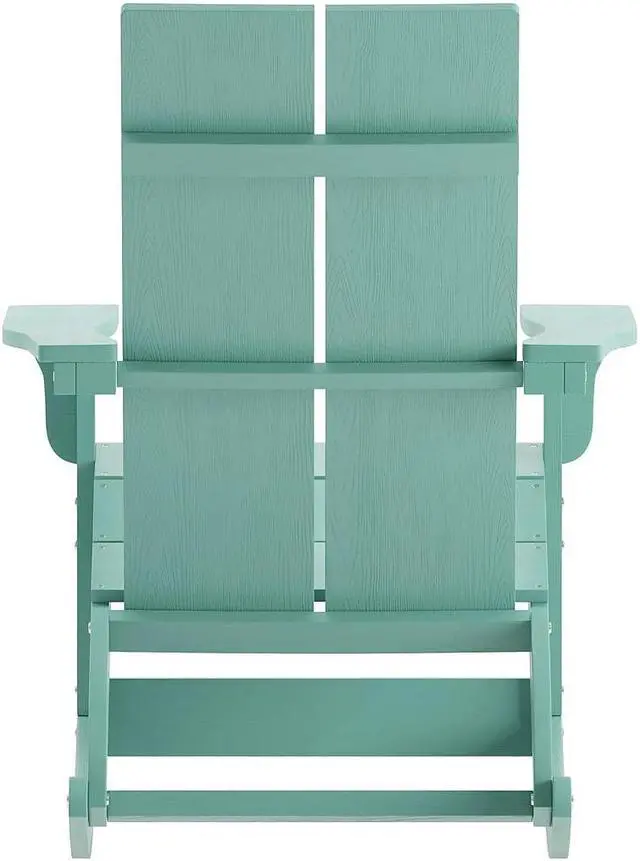 Alt view image 5 of 14 - Flash Furniture Finn Adirondack Rocking Chair Sea Foam (JJC14709SFM)