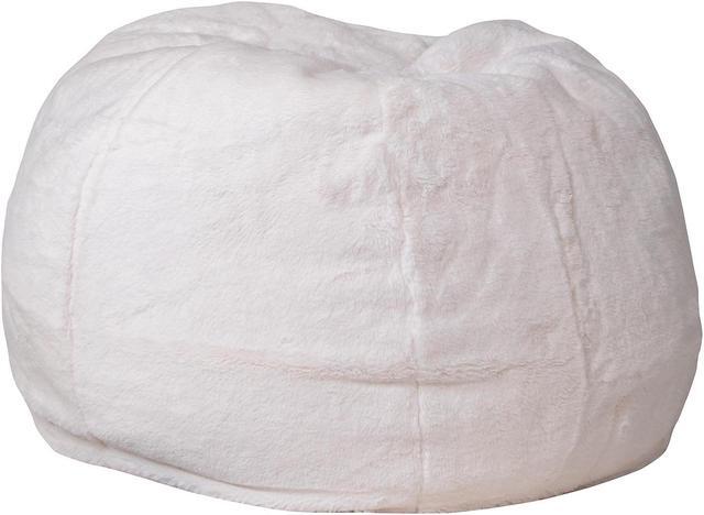 Alt view image 13 of 20 - Small White Furry Kids Bean Bag Chair