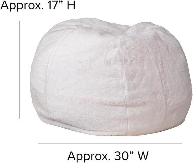 Alt view image 17 of 20 - Small White Furry Kids Bean Bag Chair