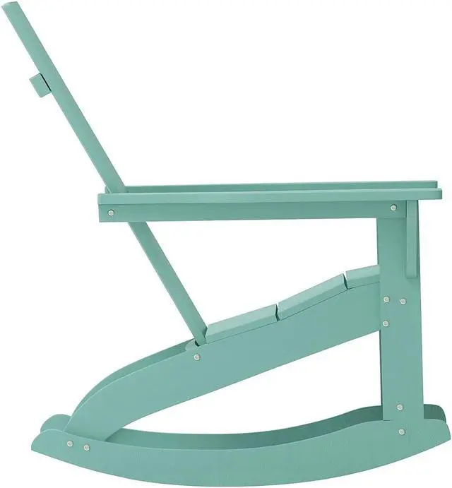 Alt view image 7 of 14 - Flash Furniture Finn Adirondack Rocking Chair Sea Foam (JJC14709SFM)