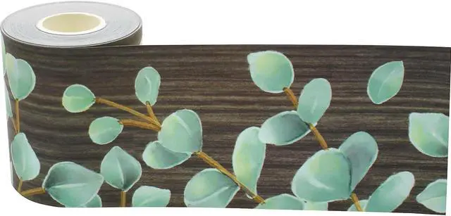 Alt view image 2 of 4 - Teacher Created Resources Straight Rolled Border Trim 3" x 50' Green/Brown Eucalyptus 3/Pack (TCR8923-3)