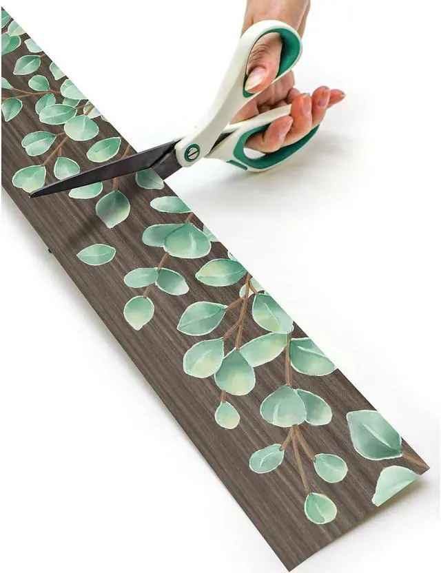 Alt view image 3 of 4 - Teacher Created Resources Straight Rolled Border Trim 3" x 50' Green/Brown Eucalyptus 3/Pack (TCR8923-3)