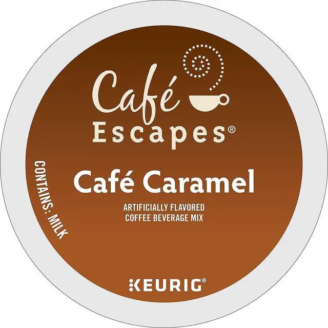 Alt view image 3 of 7 - Cafe Escapes Caramel Coffee Keurig K-Cup Pods Light Roast 24/Box (GMT6813)