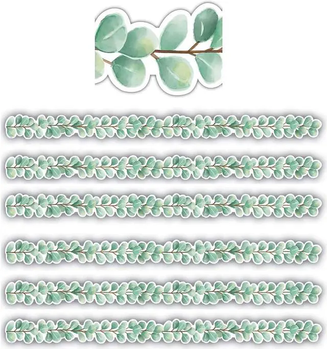 Main image of Teacher Created Resources 35' x 2-3/4" Die Cut Border Trim Eucalyptus 35 Feet/Pack 6 Packs (TCR8686-6)