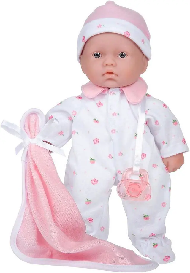 Main image of JC Toys La Baby 11" Caucasian Baby Doll with Blanket (BER13107)