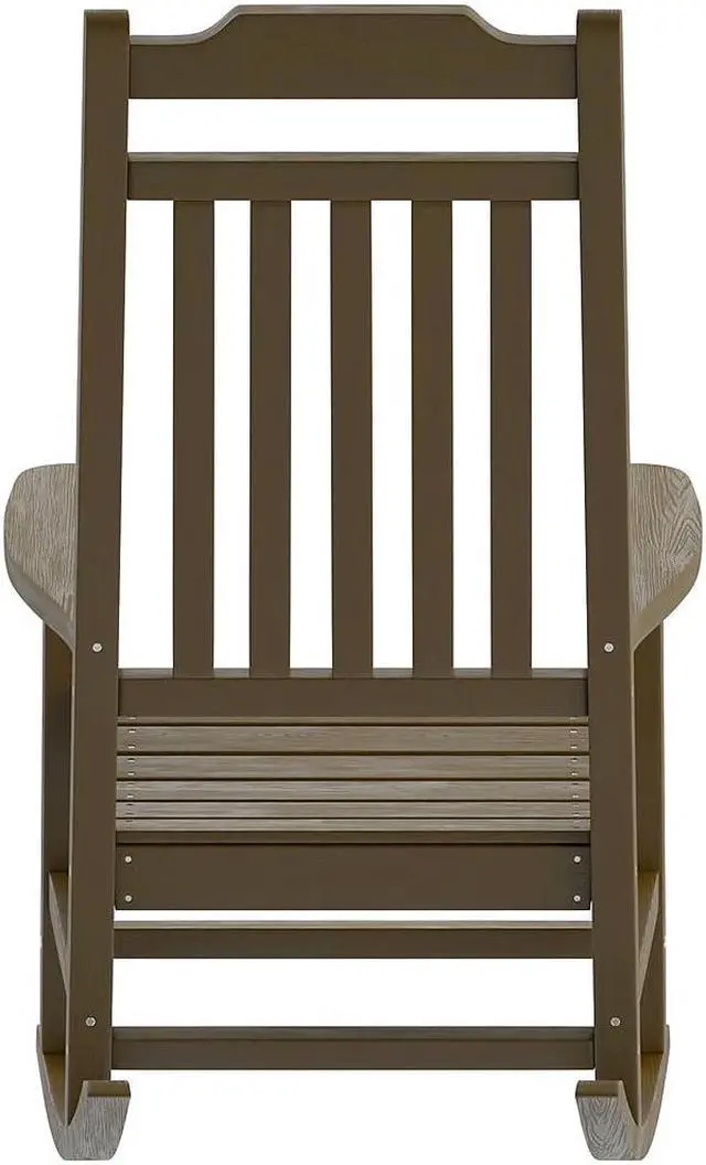 Alt view image 5 of 14 - Flash Furniture Winston All-Weather Poly Resin Rocking Chair Mahogany (JJC14703MHG)