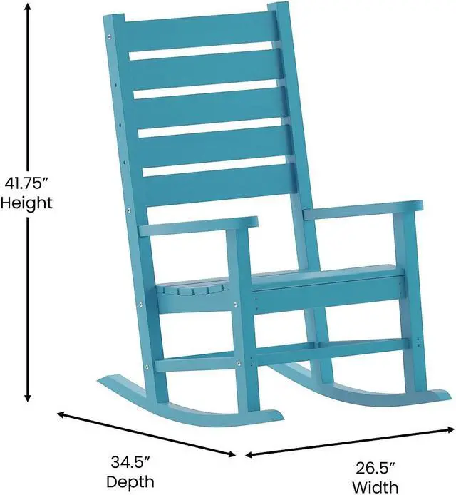 Alt view image 4 of 14 - Flash Furniture Manchester Contemporary Rocking Chair Blue (LEHMP2002110BL)
