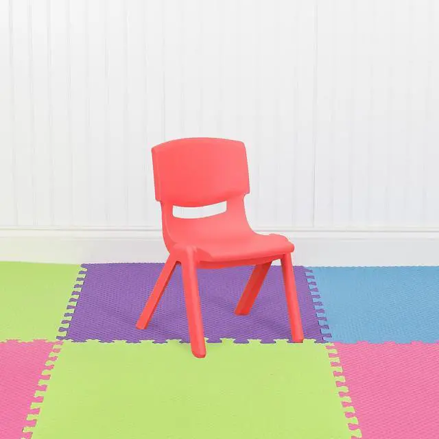 Alt view image 2 of 14 - Flash Furniture Plastic Kids Stackable Chair Red 10-Pieces (10YUYCX003RED)
