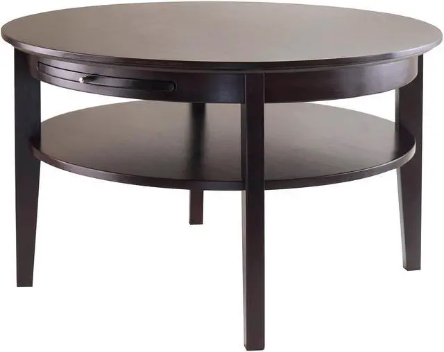 Alt view image 17 of 20 - Winsome Trading 92232 Amelia Round Coffee Table with Pull out Tray - Dark Espresso