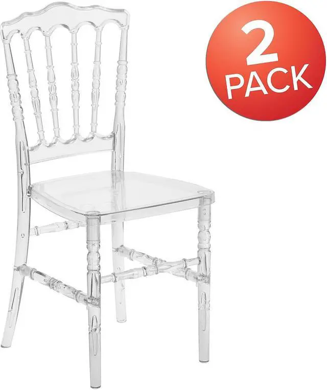 Alt view image 10 of 15 - 2 Pk. Flash Elegance Crystal Ice Napoleon Stacking Chair