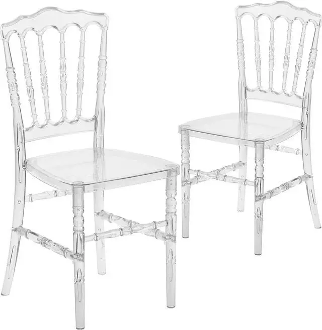 Alt view image 9 of 15 - 2 Pk. Flash Elegance Crystal Ice Napoleon Stacking Chair