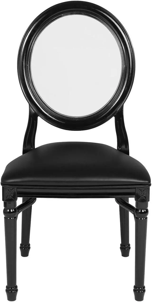 Alt view image 6 of 14 - Flash Furniture HERCULES Series Resin King Louis Chair Black 2 Pack (2LEBBCMON) 2LEBBTMON