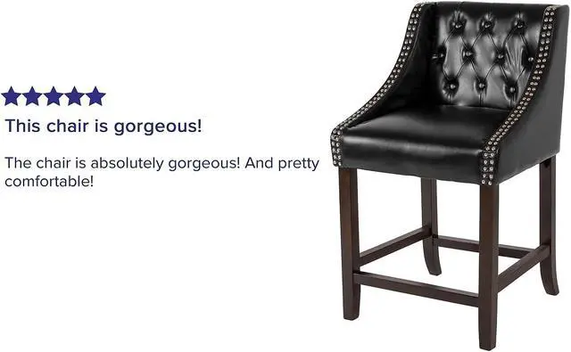 Alt view image 5 of 14 - Flash Furniture Trieste Contemporary Fabric Barstool Black 2-Pieces (2DS8121ABLKF)