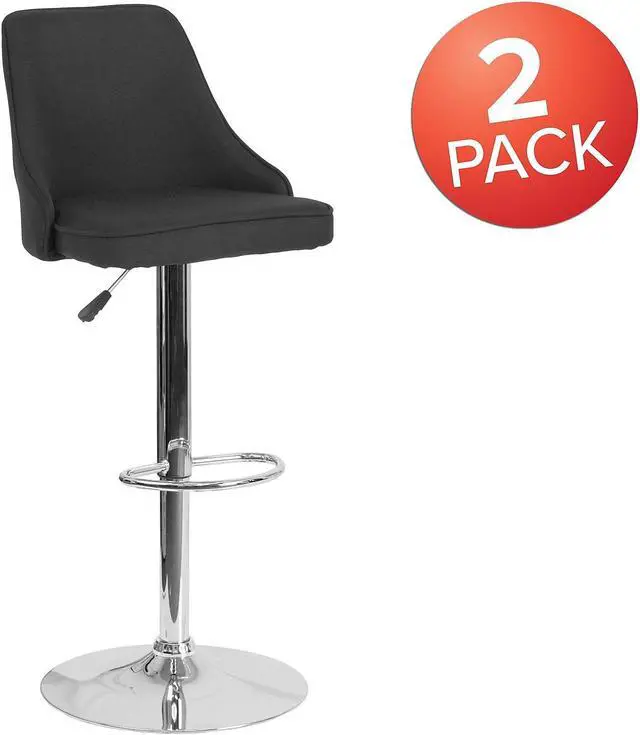 Alt view image 3 of 14 - Flash Furniture Carmel Series Transitional LeatherSoft Barstool Brown 2-Pieces (2CH182020T30BN)