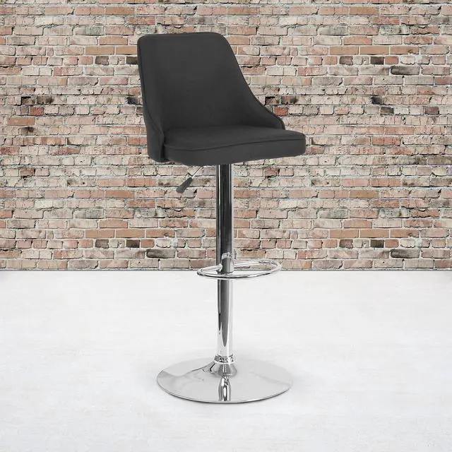 Alt view image 2 of 14 - Flash Furniture Carmel Series Transitional LeatherSoft Barstool Brown 2-Pieces (2CH182020T30BN)