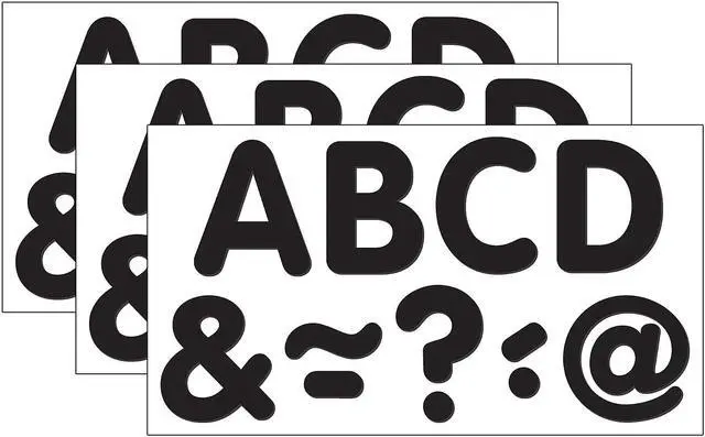 Main image of Teacher Created Resources 2" Magnetic Classic Letters Black 87 Pieces/Pack 3 Packs (TCR77188-3)