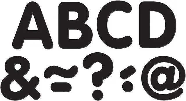 Alt view image 2 of 3 - Teacher Created Resources 2" Magnetic Classic Letters Black 87 Pieces/Pack 3 Packs (TCR77188-3)