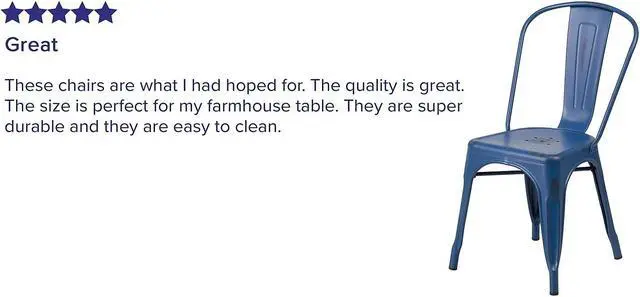 Alt view image 16 of 18 - 4 Pk. Distressed Antique Blue Metal Indoor-Outdoor Stackable Chair