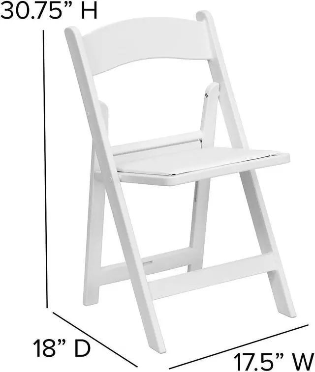 Alt view image 9 of 17 - Hercules Folding Chair - White Resin - 2 Pack 1000LB Weight Capacity Comfortable Event Chair - Light Weight Folding Chair