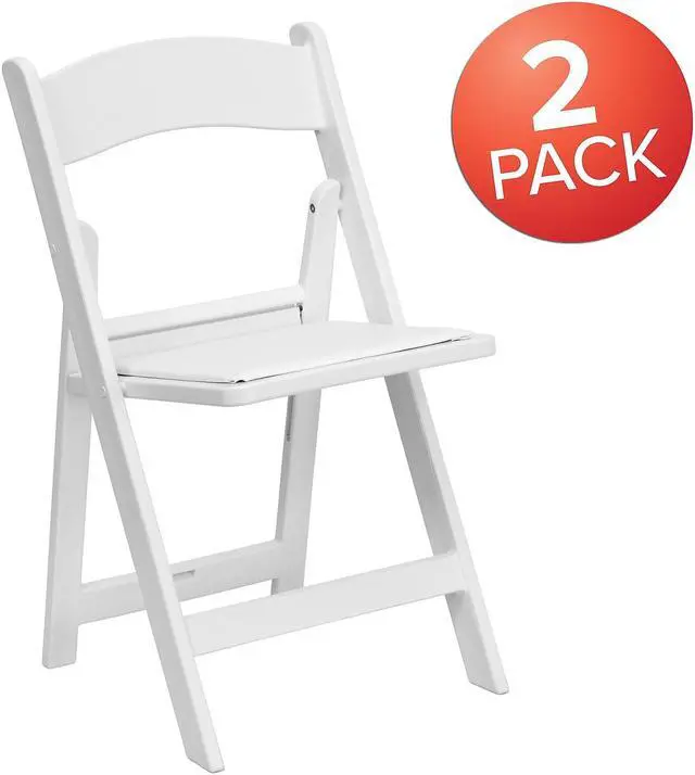 Alt view image 6 of 17 - Hercules Folding Chair - White Resin - 2 Pack 1000LB Weight Capacity Comfortable Event Chair - Light Weight Folding Chair