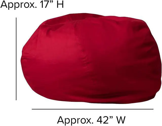 Alt view image 19 of 20 - Oversized Solid Red Bean Bag Chair