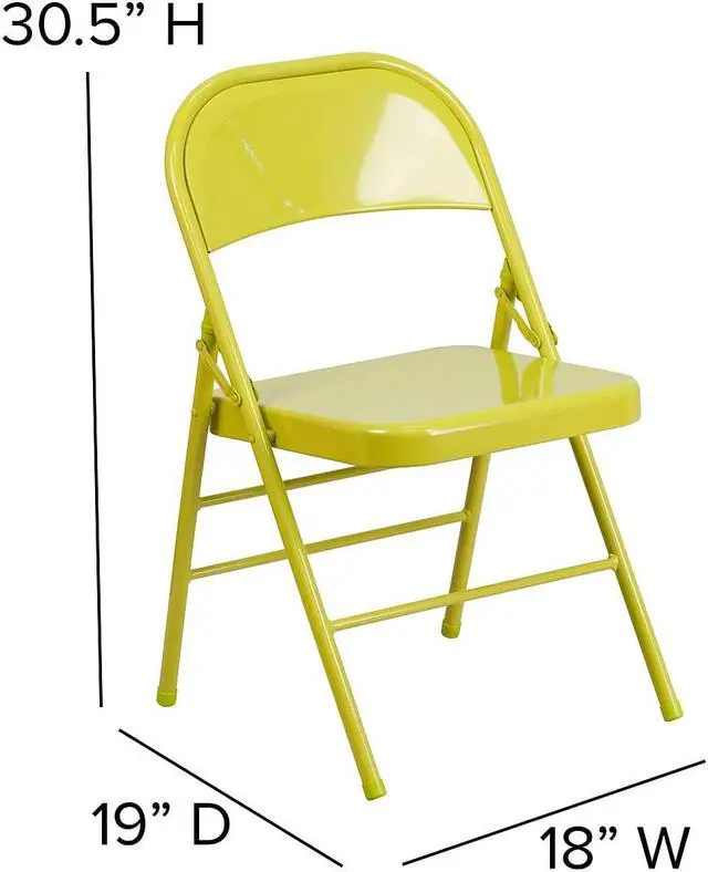 Alt view image 9 of 17 - 2 Pack HERCULES Series Double Braced Beige Metal Folding Chair