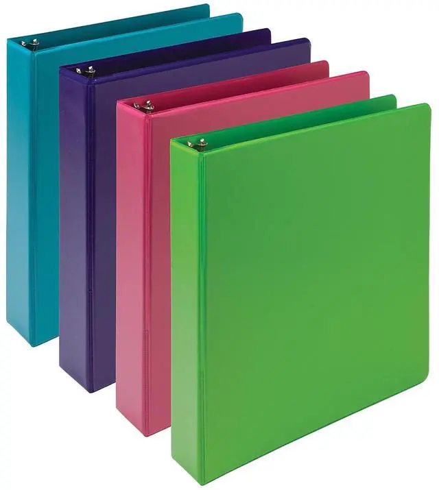 Alt view image 3 of 9 - Samsill Earth's Choice Plant-Based Durable Binders 3 Round Ring Assorted Color 4 Pack (MP48659)