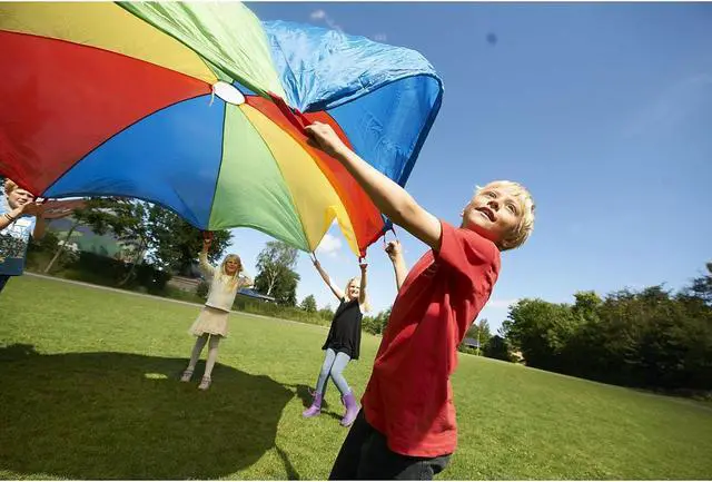 Alt view image 4 of 5 - Winther GONGE Polyester Play Parachute for Kids 12' Multicolored (WING2302)