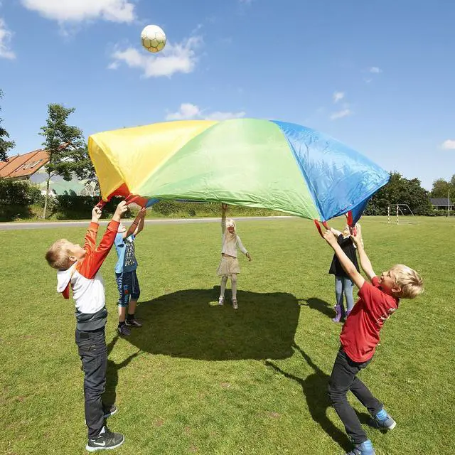 Alt view image 3 of 5 - Winther GONGE Polyester Play Parachute for Kids 12' Multicolored (WING2302)