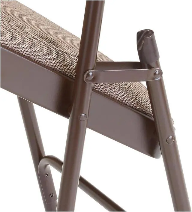 Alt view image 3 of 10 - National Public Seating NPS 2200 Series Fabric Padded Premium Folding Chairs Russet Walnut 4 Pack (2207/4)
