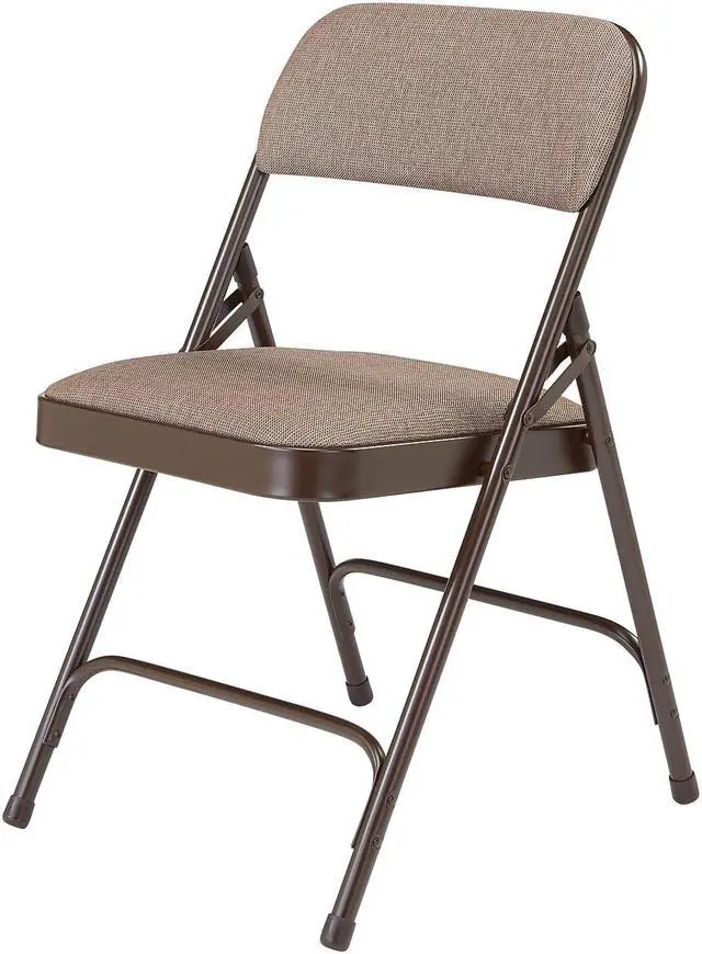 Alt view image 7 of 10 - National Public Seating NPS 2200 Series Fabric Padded Premium Folding Chairs Russet Walnut 4 Pack (2207/4)